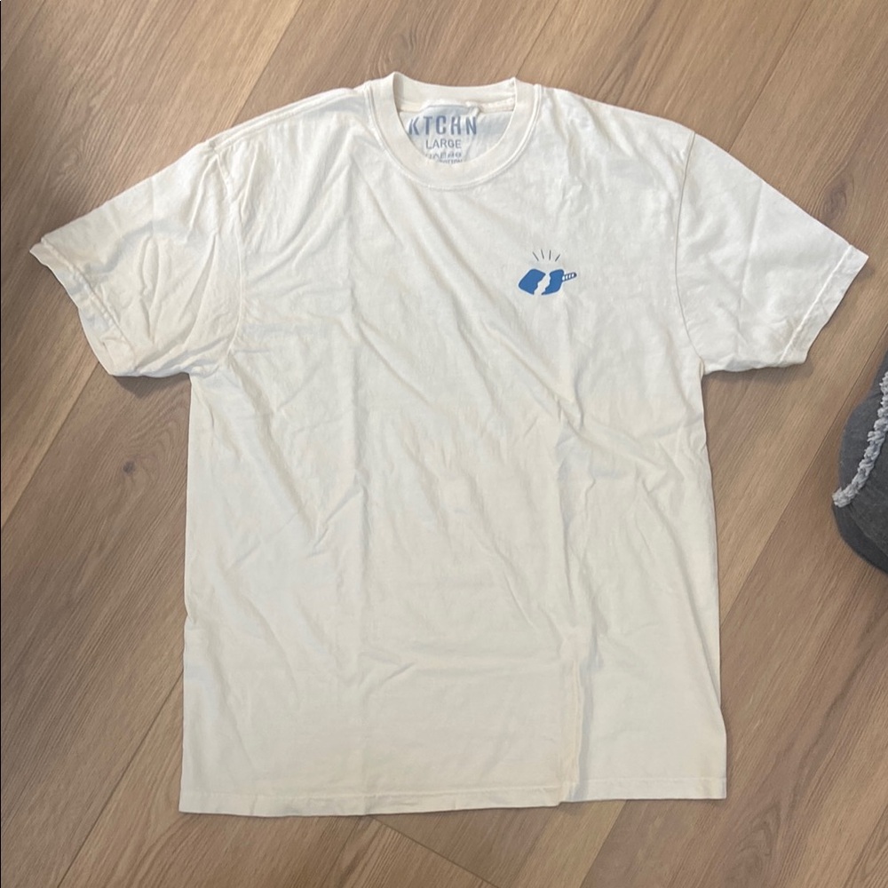 Pickleball T-Shirt Cream with Blue Logo